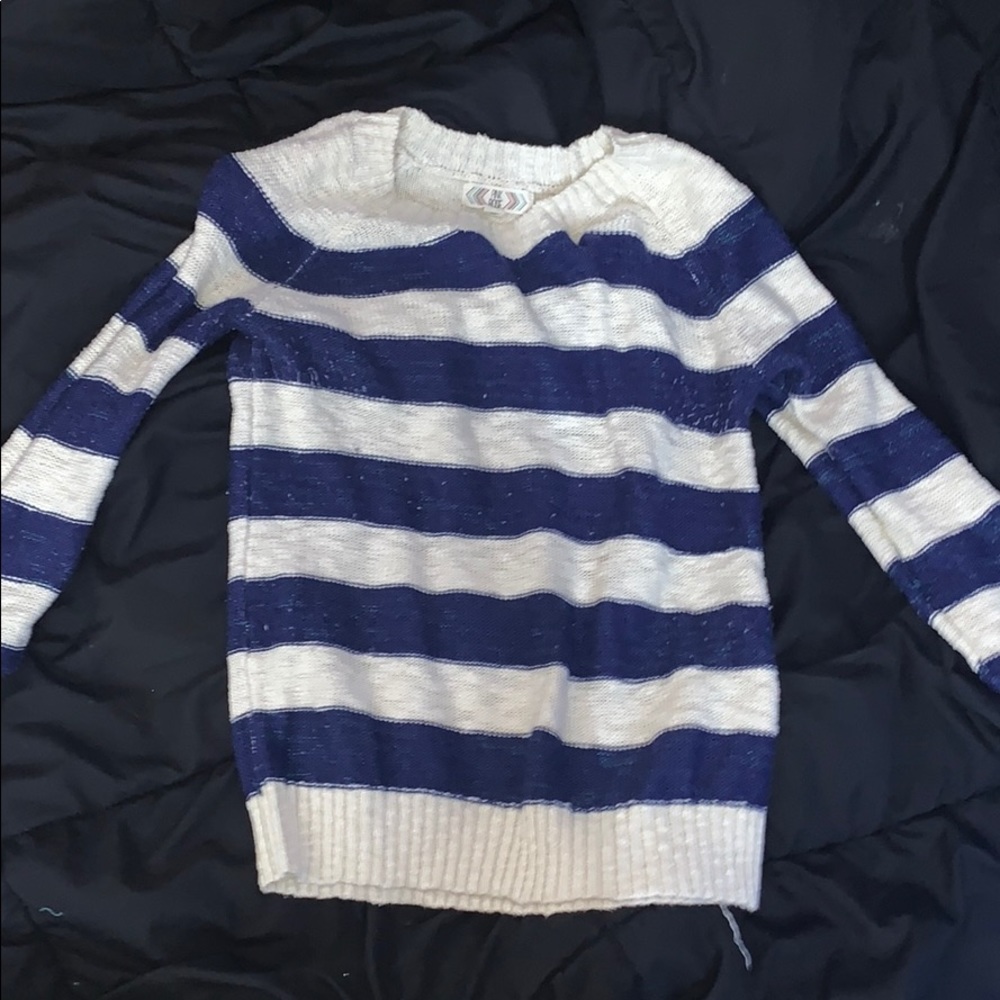 Cream and Blue Sweater